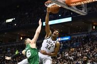 Giannis flying high to devastating effect against the Celtics in last year's Playoffs